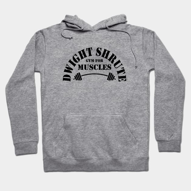 The Office Dwight Schrute Gym For Muscles Black Hoodie by felixbunny